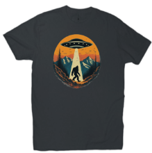 Picture of UFO T-shirt, Abducted Sasquatch Big Foot T-shirt, Sasquatch T-shirt